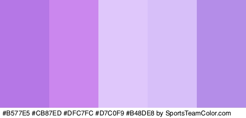 #B577E5 #CB87ED #DFC7FC #D7C0F9 #B48DE8 Colors