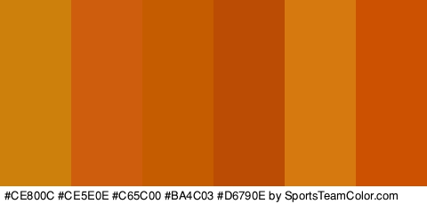 #CE800C #CE5E0E #C65C00 #BA4C03 #D6790E #CC5202 Colors