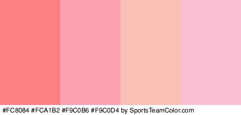 #FC8084 #FCA1B2 #F9C0B6 #F9C0D4 Colors