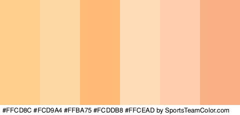 #FFCD8C #FCD9A4 #FFBA75 #FCDDB8 #FFCEAD #F9AF84 Colors