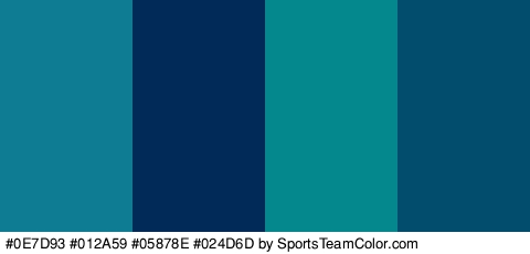 #0E7D93 #012A59 #05878E #024D6D Colors