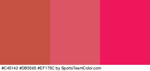 #C45142 #DB5565 #EF175C Colors