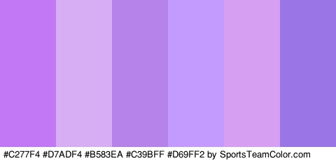 #C277F4 #D7ADF4 #B583EA #C39BFF #D69FF2 #9A75E5 Colors