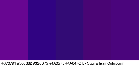 #670791 #300382 #320B75 #4A0575 #4A047C Colors