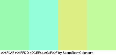 #98F9AF #93FFDD #DCEF86 #C2F99F Colors