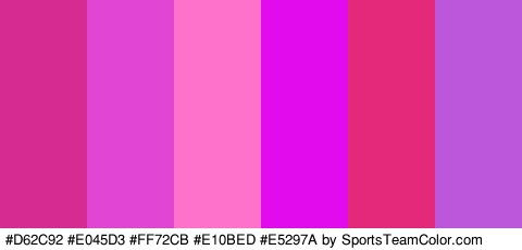 #D62C92 #E045D3 #FF72CB #E10BED #E5297A #BC57DB Colors