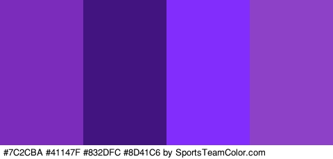 #7C2CBA #41147F #832DFC #8D41C6 Colors