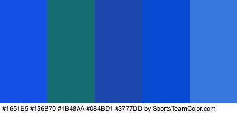 #1651E5 #156B70 #1B48AA #084BD1 #3777DD Colors