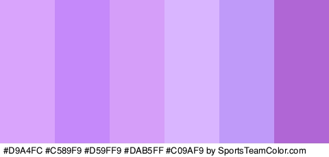 #D9A4FC #C589F9 #D59FF9 #DAB5FF #C09AF9 #B166D6 Colors