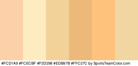 #FCD1A9 #FCECBF #F2D298 #EDB97B #FFC27C #F2D6A2 Colors