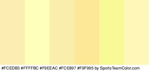 #FCEDB3 #FFFFBC #F9EEAC #FCE897 #F9F995 #FFF7B7 Colors