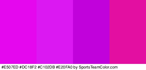 #E507ED #DC18F2 #C102DB #E20FA0 Colors