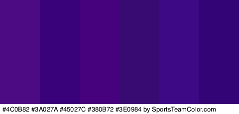 #4C0B82 #3A027A #45027C #380B72 #3E0984 #330475 Colors