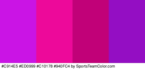 #C914E5 #ED0999 #C10178 #940FC4 Colors