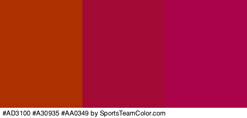 #AD3100 #A30935 #AA0349 Colors