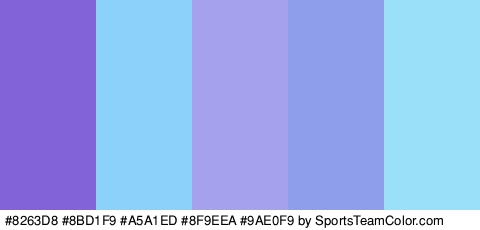 #8263D8 #8BD1F9 #A5A1ED #8F9EEA #9AE0F9 Colors