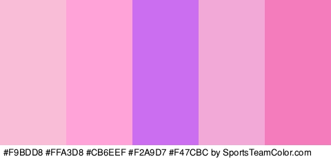 #F9BDD8 #FFA3D8 #CB6EEF #F2A9D7 #F47CBC Colors