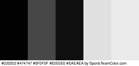 #020202 #474747 #0F0F0F #E0E0E0 #EAEAEA Colors