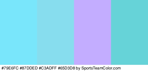 #79E6FC #87DDED #C3ADFF #65D3D8 Colors