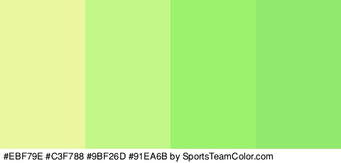 #EBF79E #C3F788 #9BF26D #91EA6B Colors