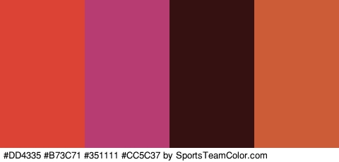 #DD4335 #B73C71 #351111 #CC5C37 Colors