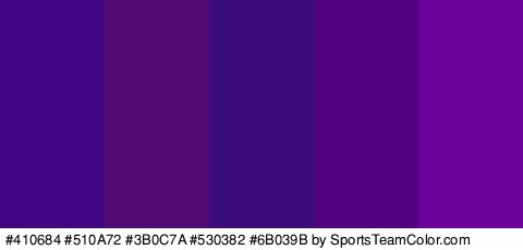 #410684 #510A72 #3B0C7A #530382 #6B039B Colors