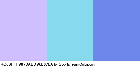 #D0BFFF #87DAED #6E87EA Colors