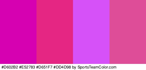 #D602B2 #E52783 #D651F7 #DD4D98 Colors