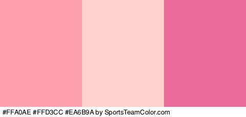 #FFA0AE #FFD3CC #EA6B9A Colors