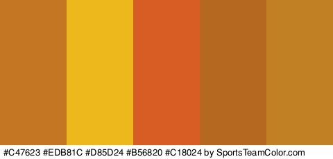 #C47623 #EDB81C #D85D24 #B56820 #C18024 Colors