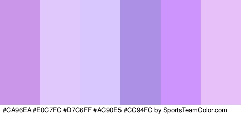 #CA96EA #E0C7FC #D7C6FF #AC90E5 #CC94FC #E8C0F9 Colors