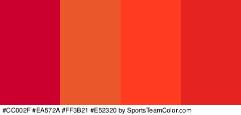 #CC002F #EA572A #FF3B21 #E52320 Colors