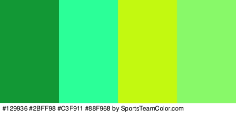 #129936 #2BFF98 #C3F911 #88F968 Colors