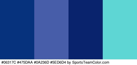 #06317C #475DAA #0A236D #5ED6D4 Colors