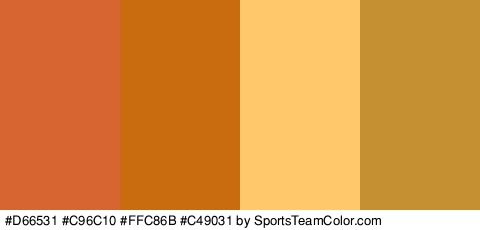 #D66531 #C96C10 #FFC86B #C49031 Colors