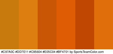 #C97A0C #DD7E11 #C95604 #E05C04 #BF4701 #E06E0B Colors