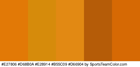 #E27806 #D68B0A #E28914 #B55C09 #D66904 Colors