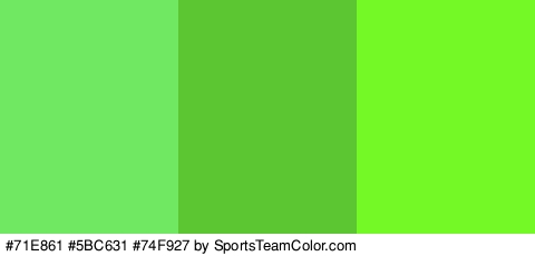 #71E861 #5BC631 #74F927 Colors