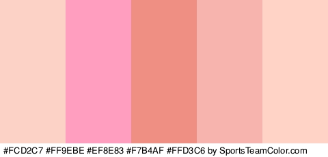 #FCD2C7 #FF9EBE #EF8E83 #F7B4AF #FFD3C6 Colors