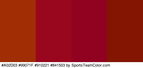 #A02D03 #99071F #910221 #841503 Colors