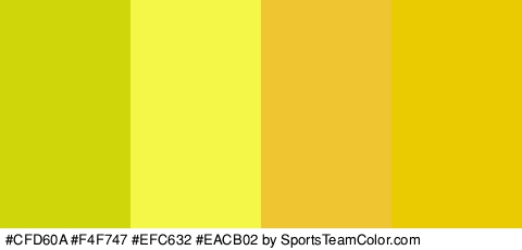 #CFD60A #F4F747 #EFC632 #EACB02 Colors