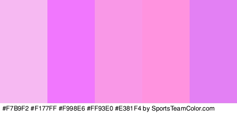 #F7B9F2 #F177FF #F998E6 #FF93E0 #E381F4 Colors