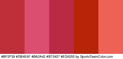 #BF2F39 #DB4E6F #BA2A42 #B72407 #ED6255 Colors