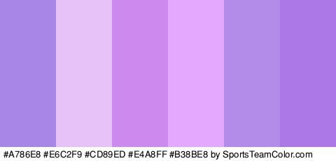 #A786E8 #E6C2F9 #CD89ED #E4A8FF #B38BE8 #AC78E8 Colors