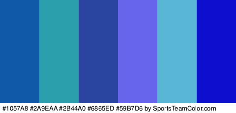 #1057A8 #2A9EAA #2B44A0 #6865ED #59B7D6 #0C0FCE Colors