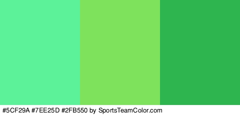 #5CF29A #7EE25D #2FB550 Colors