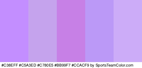 #C38EFF #C5A3ED #C780E5 #BB99F7 #CCACF9 Colors