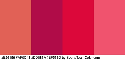 #E26156 #AF0C48 #DD083A #EF536D Colors