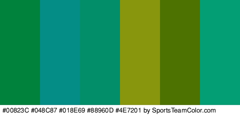 #00823C #048C87 #018E69 #88960D #4E7201 #039E74 Colors