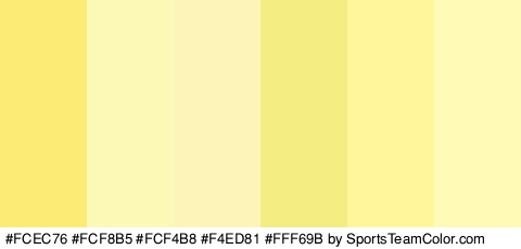 #FCEC76 #FCF8B5 #FCF4B8 #F4ED81 #FFF69B #FFFAB5 Colors